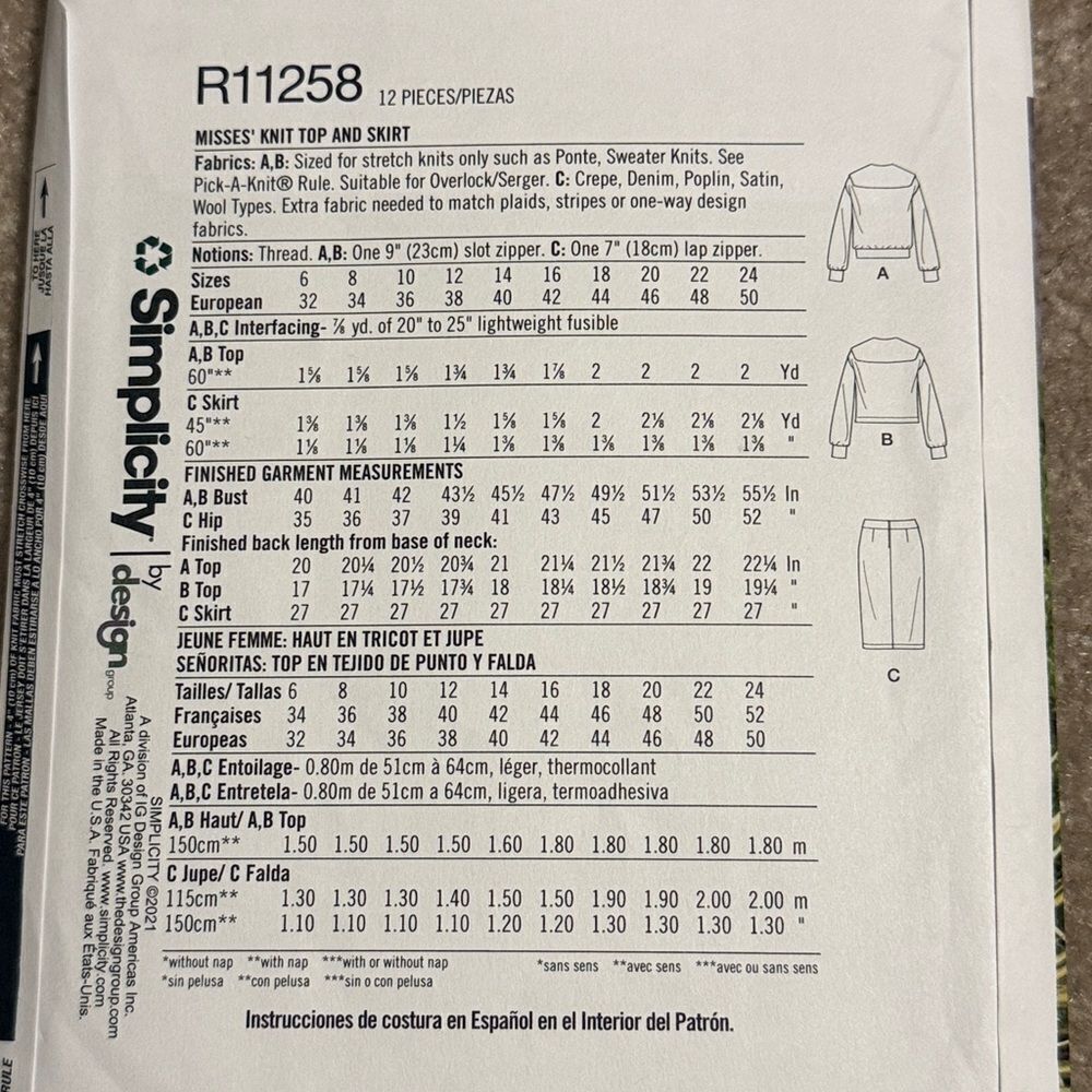 Simplicity plus size skirt sewing pattern - Picture 2 of 2